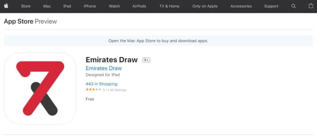 Emirates Draw App Store