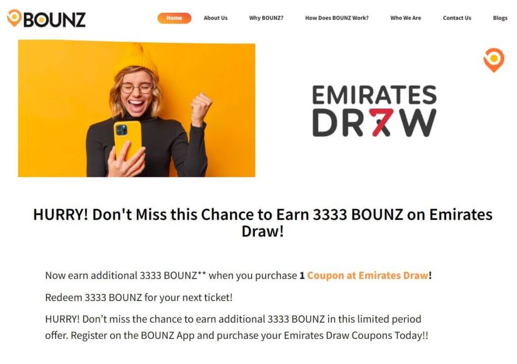 Emirates Draw Bounz Coupon