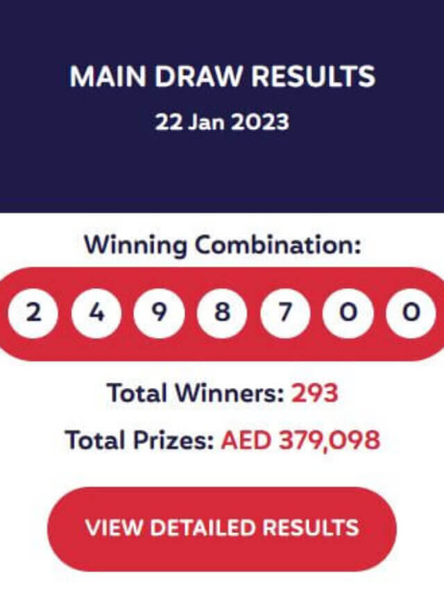 Emirates Draw Today – MEGA7 Results and Winners 22/01/2023