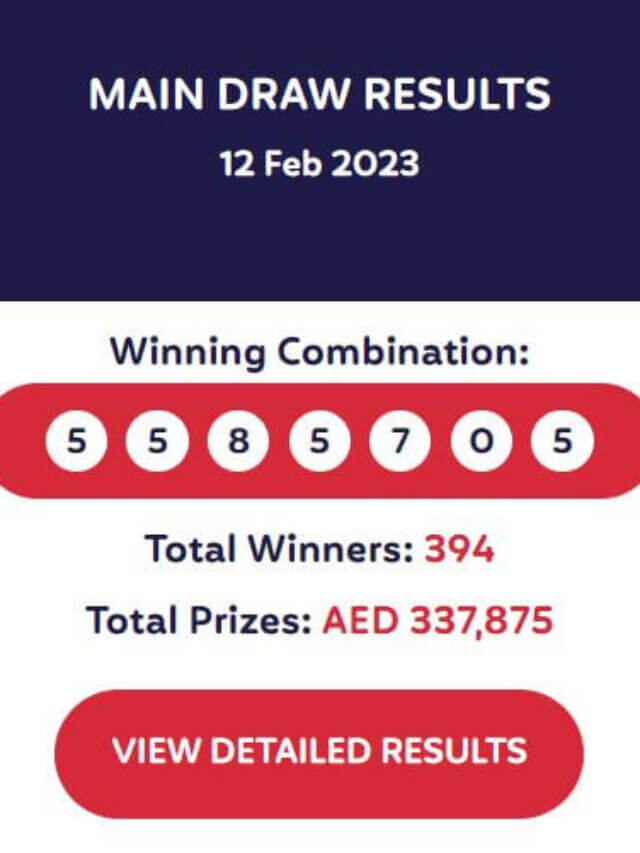 Emirates Draw Today – MEGA7 Results and Winners 12/02/2023